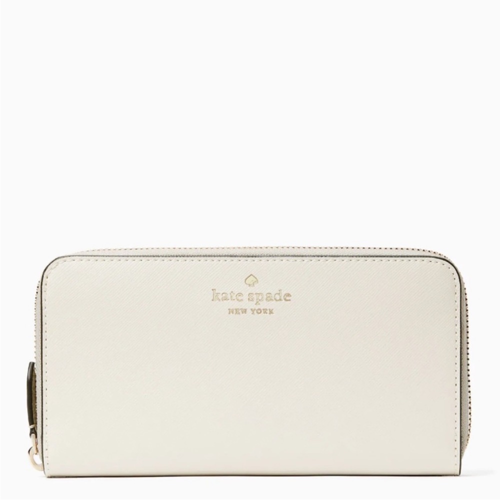 Cream Kate Spade Wallet with pink lining
